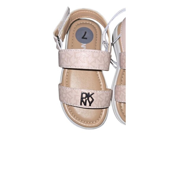 DKNY Girls Sandals With Adjustable Velcro Straps Size 7 - Picture 2 of 3